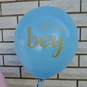 Gender reveals 12-inch bronzing love latex balloon oh baby Boy girl Gold-Stamped Love Heart Design Versatile Usage - blue